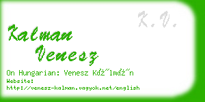 kalman venesz business card